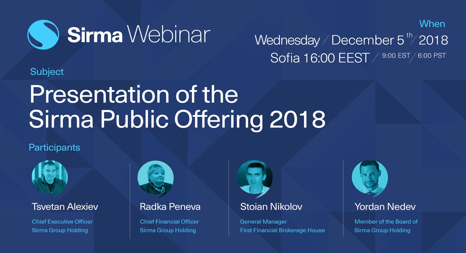 Webinar Presenting the Public Offering 2018